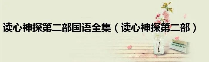 读心神探第二部国语全集（读心神探第二部）