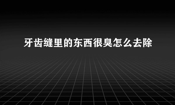 牙齿缝里的东西很臭怎么去除