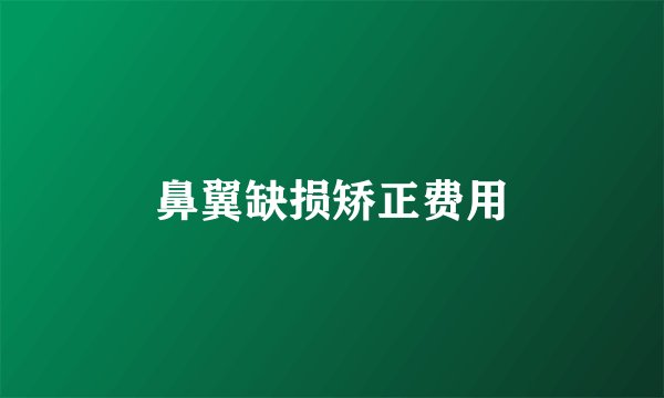 鼻翼缺损矫正费用