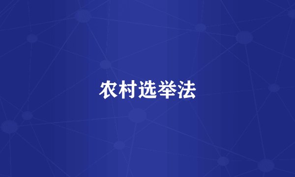 农村选举法