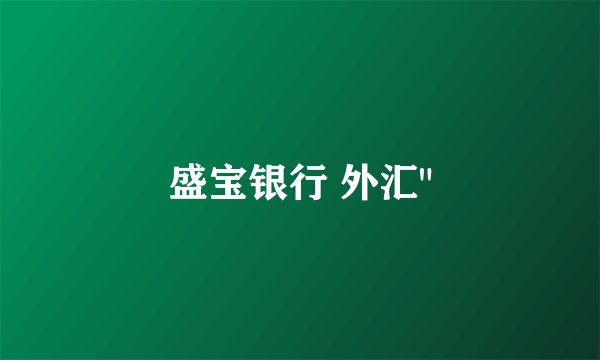 盛宝银行 外汇