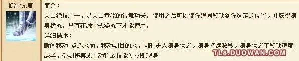 天龙八部3天山技能全解析