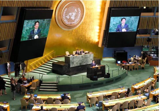 安倍在联大演讲几乎没有听众吗？