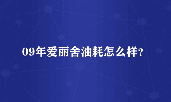 09年爱丽舍油耗怎么样？