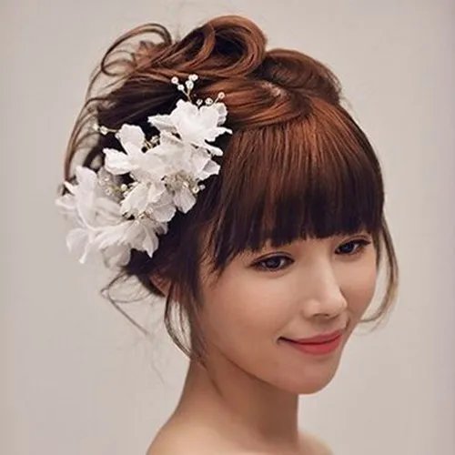 齐刘海的新娘造型图片欣赏 2017那些齐刘海新娘怎么塑造