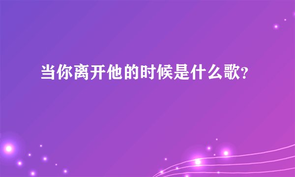 当你离开他的时候是什么歌？