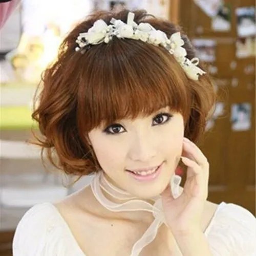 齐刘海的新娘造型图片欣赏 2017那些齐刘海新娘怎么塑造