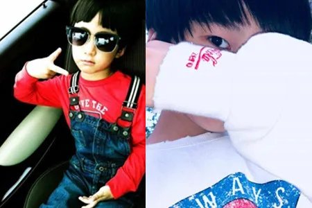 天天帅气遮脸自拍露出清秀眼睛 如今他也长成大男孩了