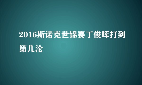 2016斯诺克世锦赛丁俊晖打到第几沦