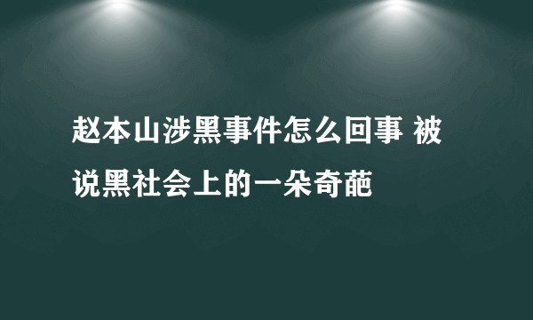 赵本山涉黑事件怎么回事 被说黑社会上的一朵奇葩