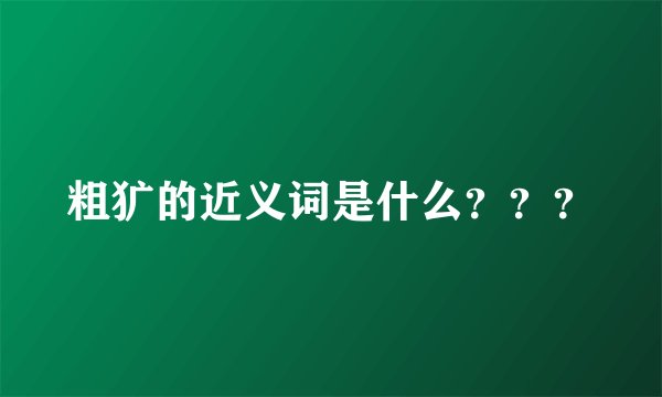 粗犷的近义词是什么？？？