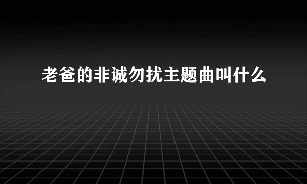 老爸的非诚勿扰主题曲叫什么