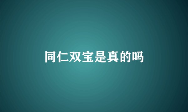 同仁双宝是真的吗