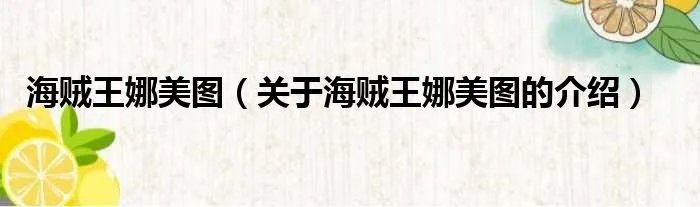 海贼王娜美图（关于海贼王娜美图的介绍）