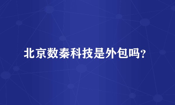 北京数秦科技是外包吗？