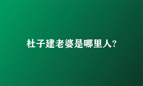 杜子建老婆是哪里人?