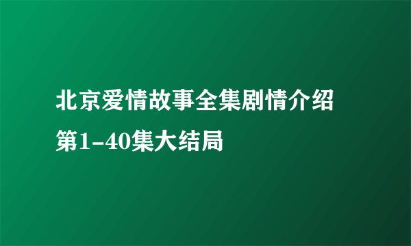 北京爱情故事全集剧情介绍 第1-40集大结局