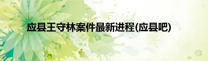 应县王守林案件最新进程(应县吧)