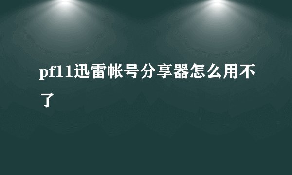 pf11迅雷帐号分享器怎么用不了