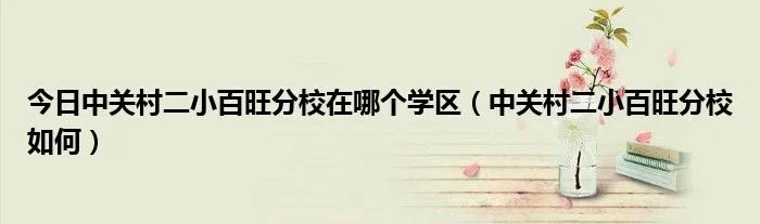 今日中关村二小百旺分校在哪个学区（中关村二小百旺分校如何）