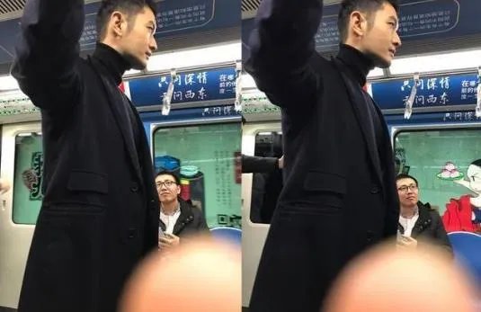 偶遇黄晓明坐地铁：旁边的群众都好淡定（图）