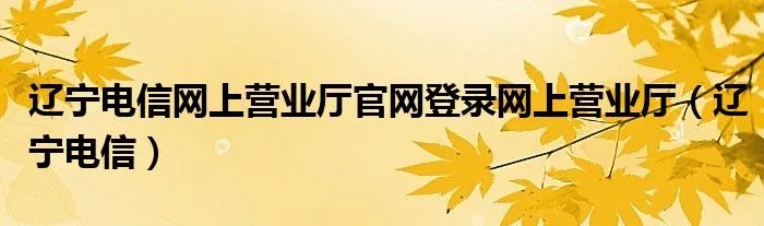 辽宁电信网上营业厅官网登录网上营业厅（辽宁电信）