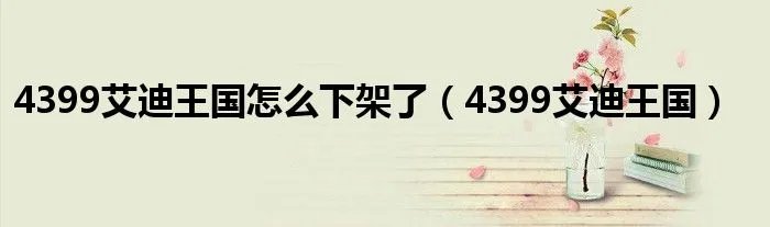 4399艾迪王国怎么下架了（4399艾迪王国）