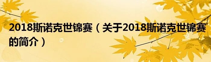 2018斯诺克世锦赛（关于2018斯诺克世锦赛的简介）