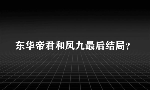 东华帝君和凤九最后结局？
