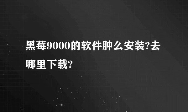 黑莓9000的软件肿么安装?去哪里下载?