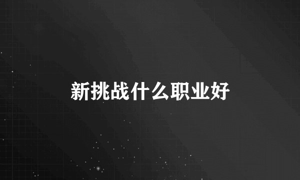 新挑战什么职业好