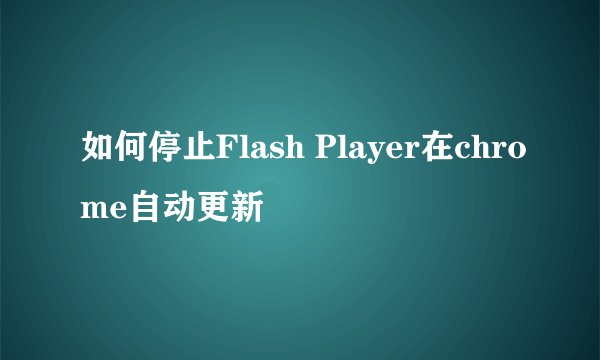 如何停止Flash Player在chrome自动更新
