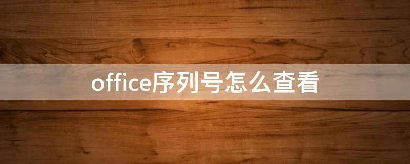 office序列号怎么查看