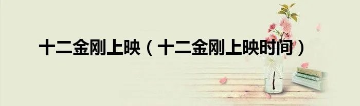 十二金刚上映（十二金刚上映时间）