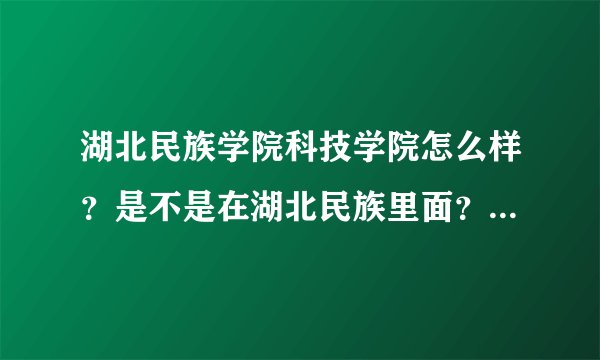 湖北民族学院科技学院怎么样？是不是在湖北民族里面？求急~~