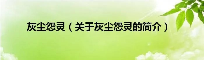 灰尘怨灵（关于灰尘怨灵的简介）