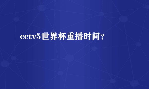 cctv5世界杯重播时间？