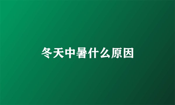 冬天中暑什么原因