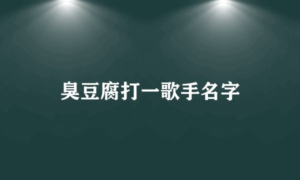 臭豆腐打一歌手名字