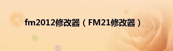 fm2012修改器（FM21修改器）
