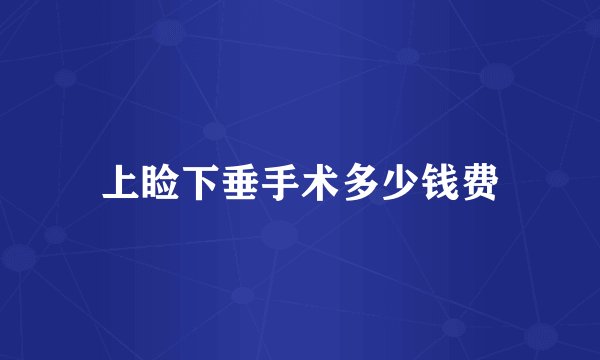 上睑下垂手术多少钱费