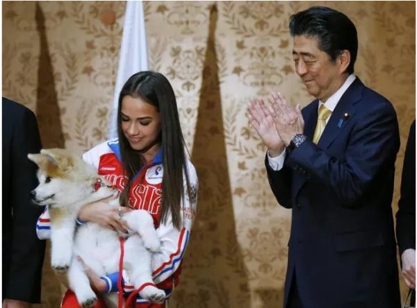 安倍赠送秋田犬给谁？