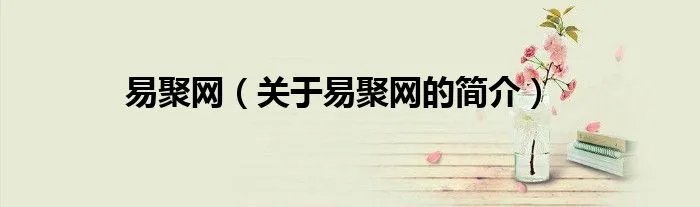 易聚网（关于易聚网的简介）