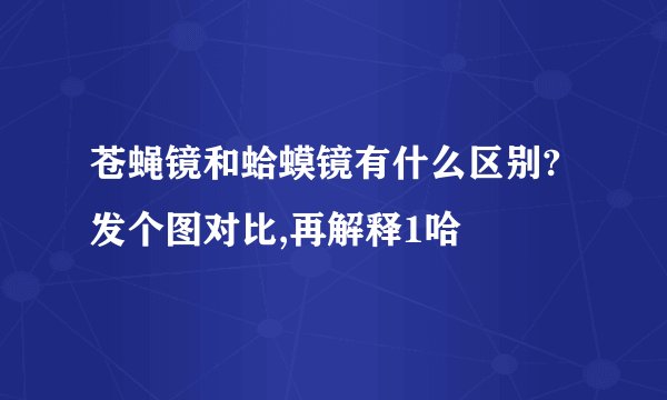 苍蝇镜和蛤蟆镜有什么区别?发个图对比,再解释1哈